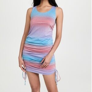 NEW Le Superbe Metallic Surf Stripe Mini Dress
